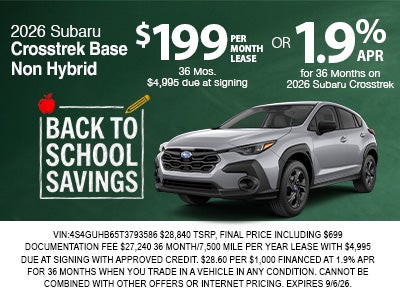 2026 CROSSTREK APR/LEASE
