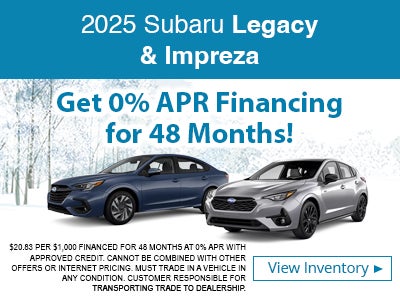 2025 SUbaru Legacy & Impreza